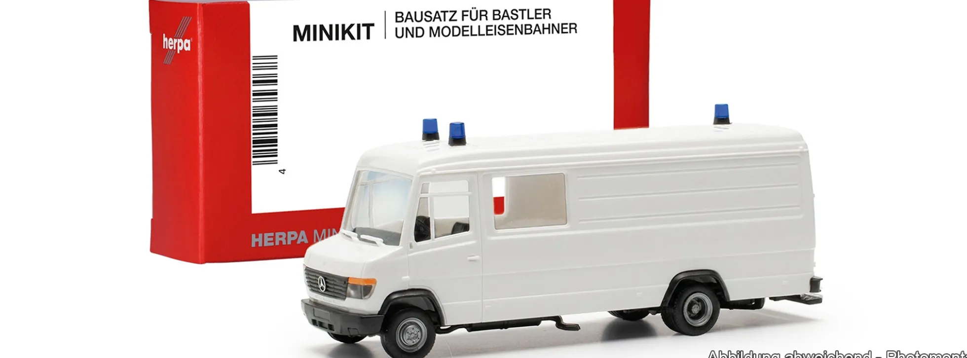 herpa 013260-003 MiniKit MB Vario Langkasten - weiß | Blaulichtmodell Bausatz 1:87