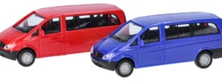 herpa 014236 MiniKit MB Vito Bus - rot/ultramarinblau | 2 Stück | Modellauto Bausatz 1:87