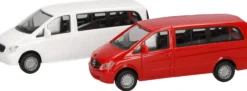 herpa 014212 MiniKit MB Vito Bus - weiß/rot | 2 Stück | Modellauto Bausatz 1:87