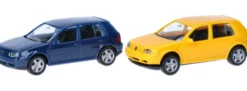 herpa 013956-002 MiniKit VW Golf IV - gelb/blau | 2 Stück | Modellauto Bausatz 1:87
