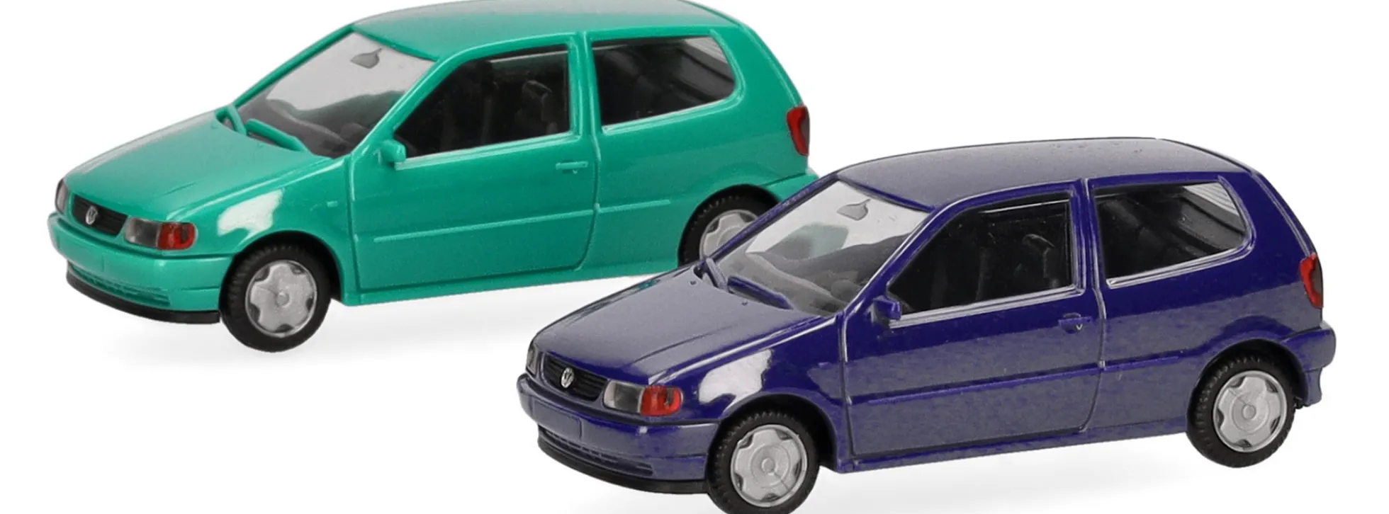 herpa 012140-007 MiniKit VW Polo III 6N | pistazie/blau | 2 Stück | Modellauto Bausatz 1:87