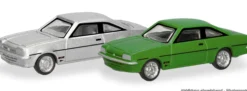 herpa 066938 Opel Manta B - silber/signalgrün | 2 Stück | Modellauto 1:160