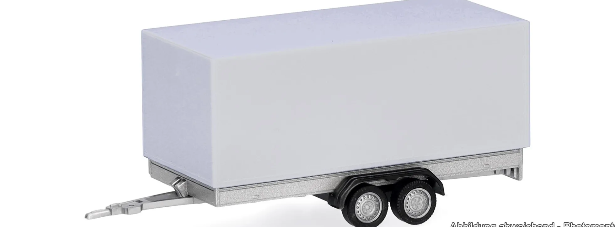 herpa 052627-005 PKW-Planenanhänger 2-achsig - weiß | Anhänger-Modell 1:87