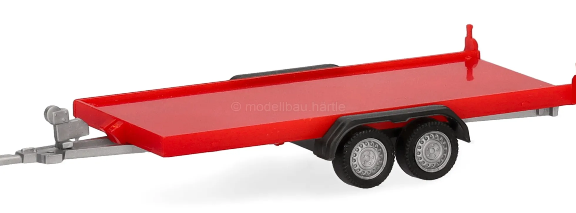 herpa 052450-004 PKW-Transportanhänger 2-achs rot | Anhänger-Modell 1:87