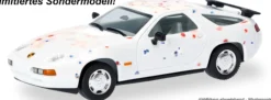 herpa 962278 Porsche 928 S4 - weiß mit Farbtupfern | Modellauto 1:87