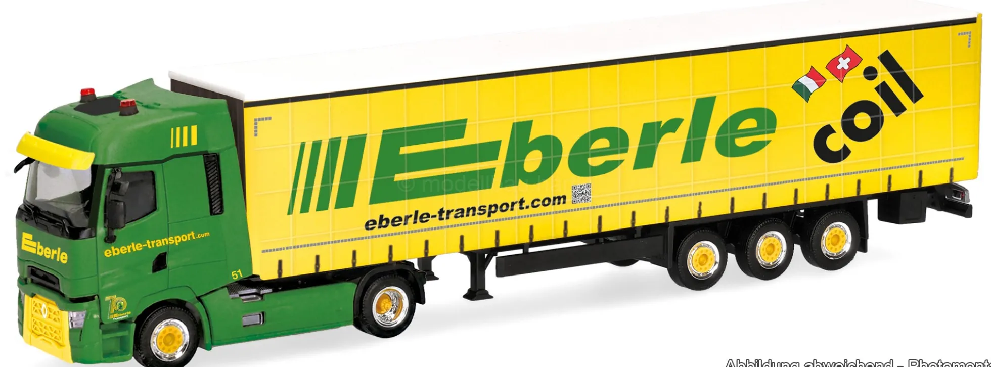 herpa 322393 Renault T facelift Gardinenplanen-Sattelzug Eberle Transport AG | LKW-Modell 1:87
