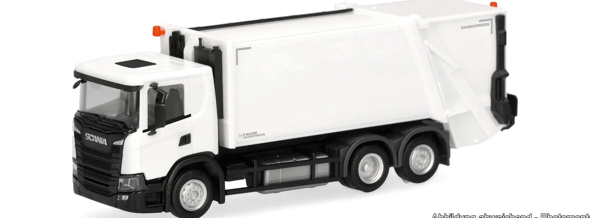 herpa 321846 Scania CG17 Pressmüllfahrzeug Variopress weiß | LKW-Modell 1:87