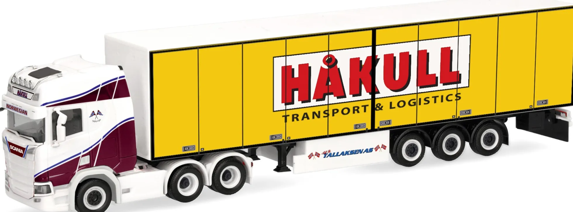 herpa 322096 Scania CR20 HD 6x4 Koffersattelzug Hakull Transport LKW-Modell 1:87