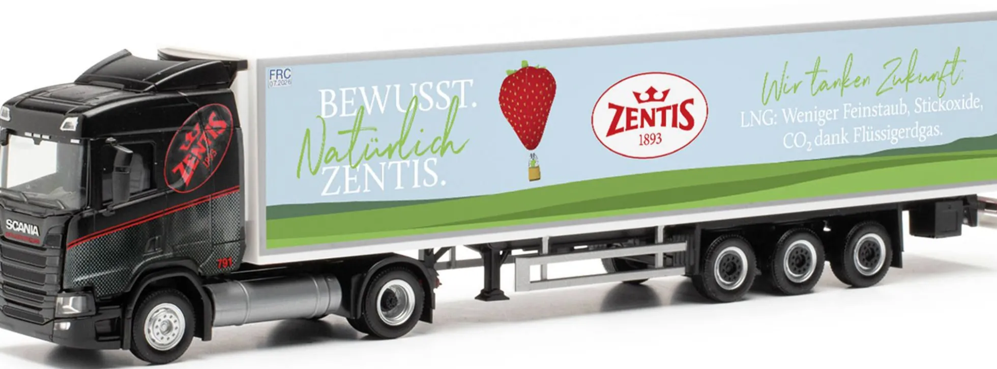 herpa 317696 Scania CR20 ND LNG Kühlkoffersattelzug Zentis LKW-Modell 1:87