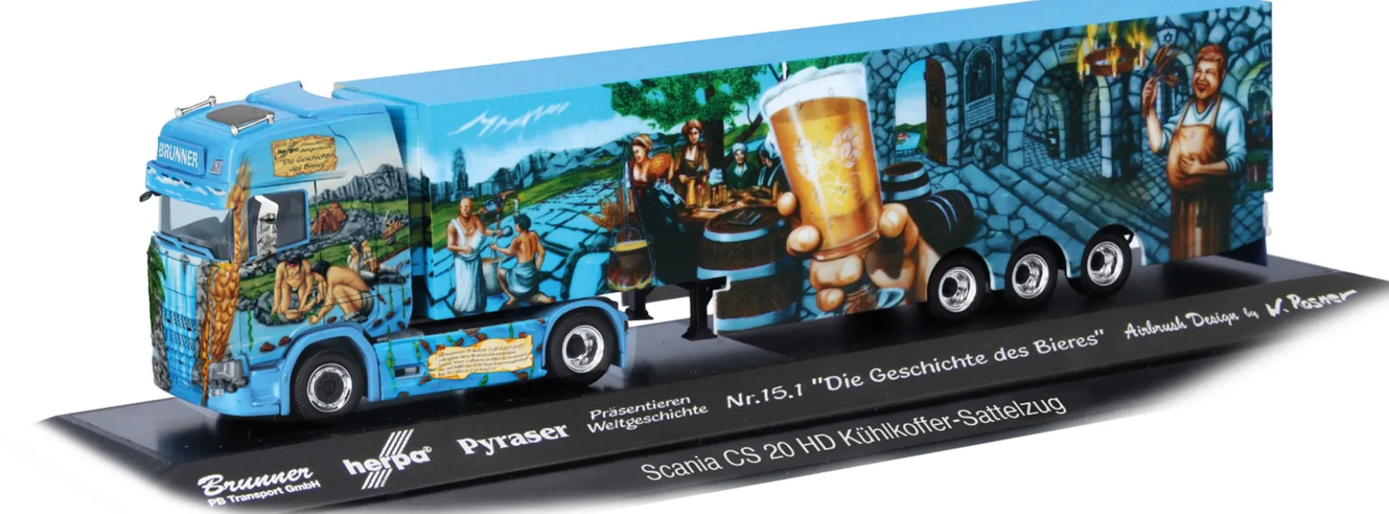 herpa 122368 Scania CS20 HD Kühlkoffersattelzug Herpa Weltgeschichte 15.1 Geschichte des Bieres 1:87