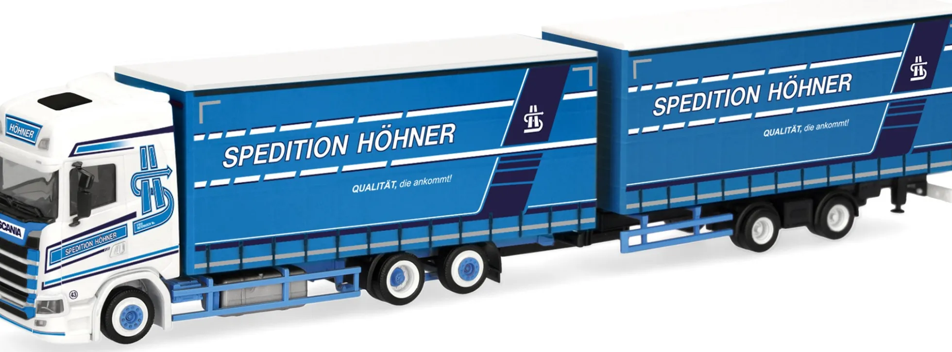 herpa 322034 Scania CS20 HD Volumenplanenhängerzug Spedition Höhner LKW-Modell 1:87