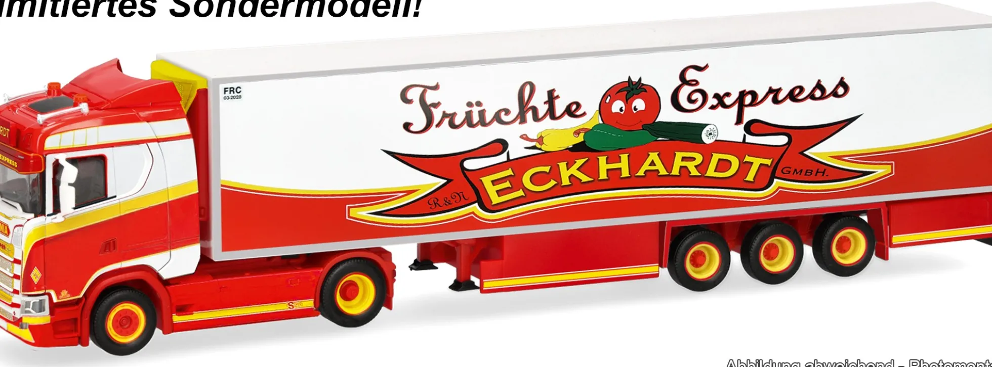 herpa 962865 Scania CS 20 ND Sattelzug - Früchte Eckhardt | PREMIUM | LKW-Modell 1:87