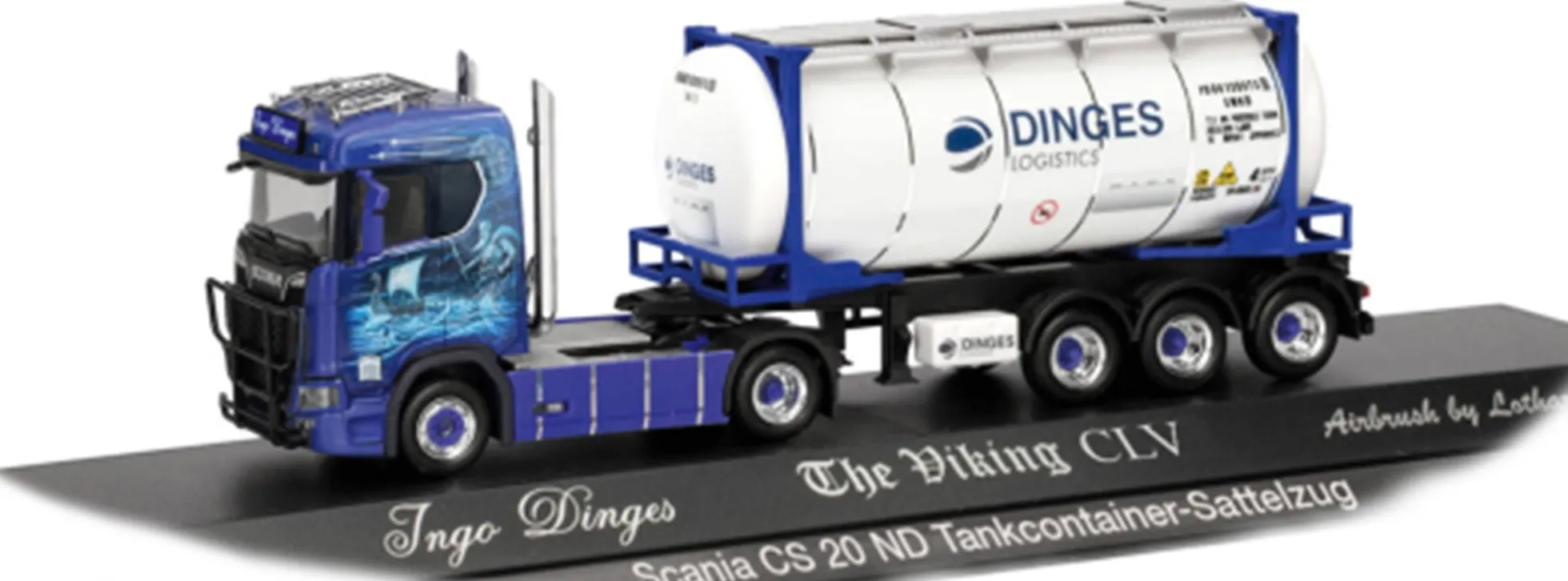 herpa 122382 Scania CS20 ND Tankcontainersattelzug Ingo Dinges Viking CLV LKW-Modell 1:87