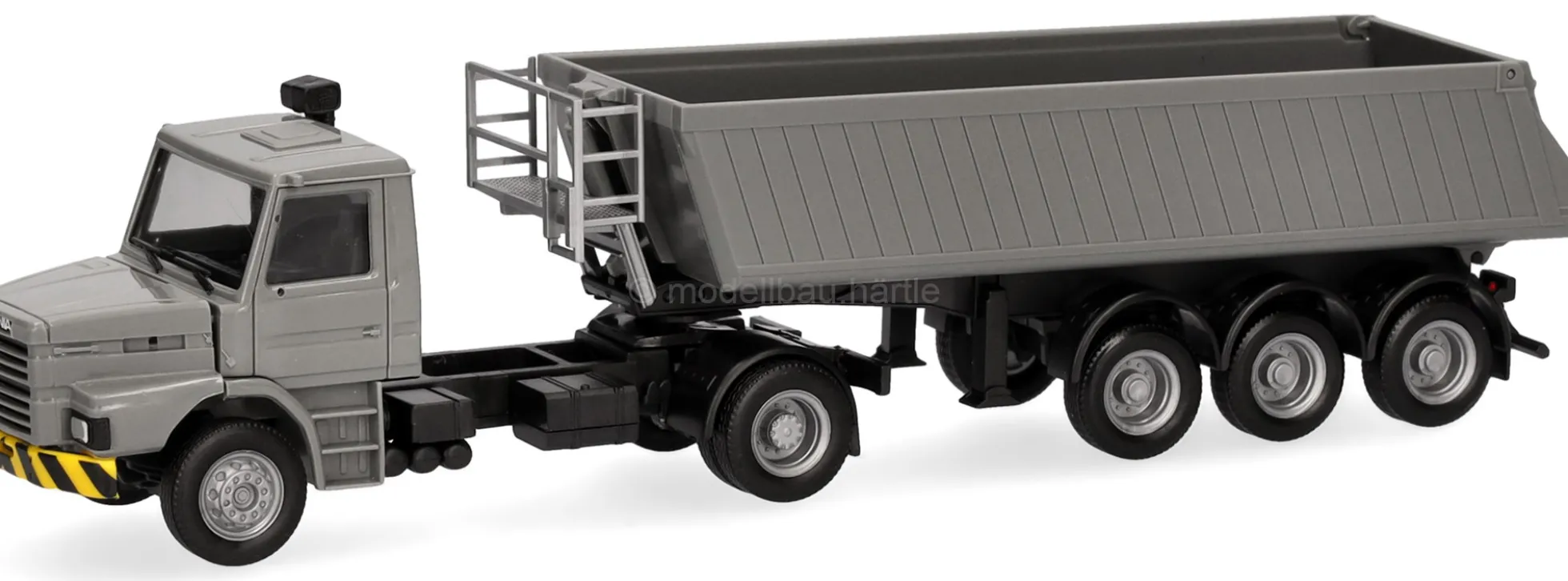 herpa 319713 Scania Hauber Kipp-Sattelzug - grau/gelb | LKW-Modell 1:87