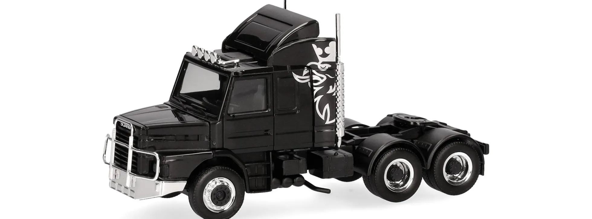 herpa 319416 Scania Hauber 142 Zugmaschine 6x4 schwarz | LKW-Modell 1:87