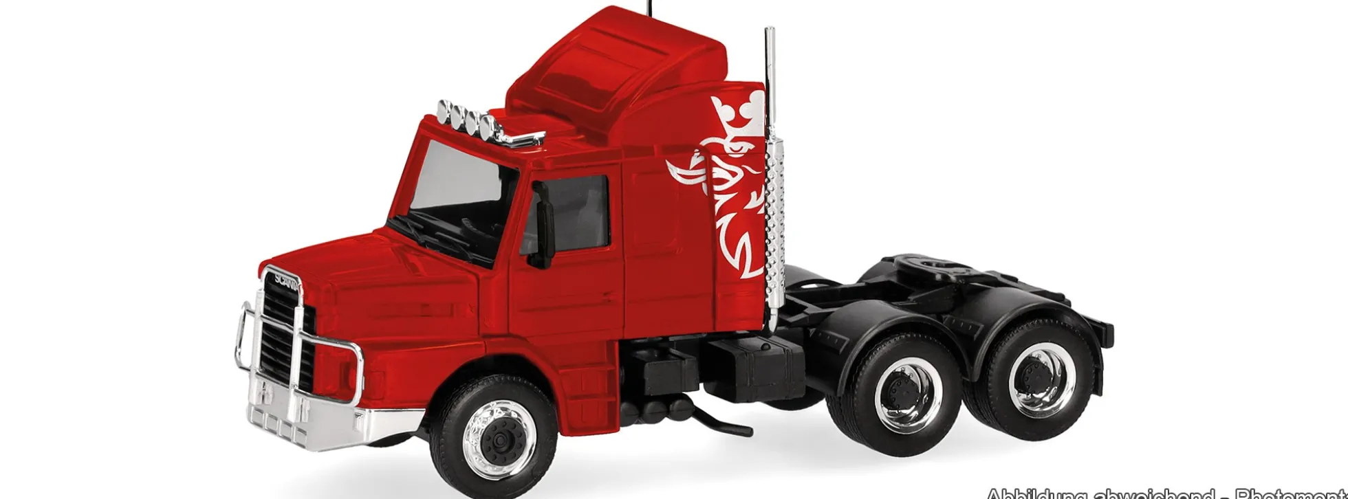herpa 319416-002 Scania Hauber 142 Zugmaschine 6x4 rot | LKW-Modell 1:87