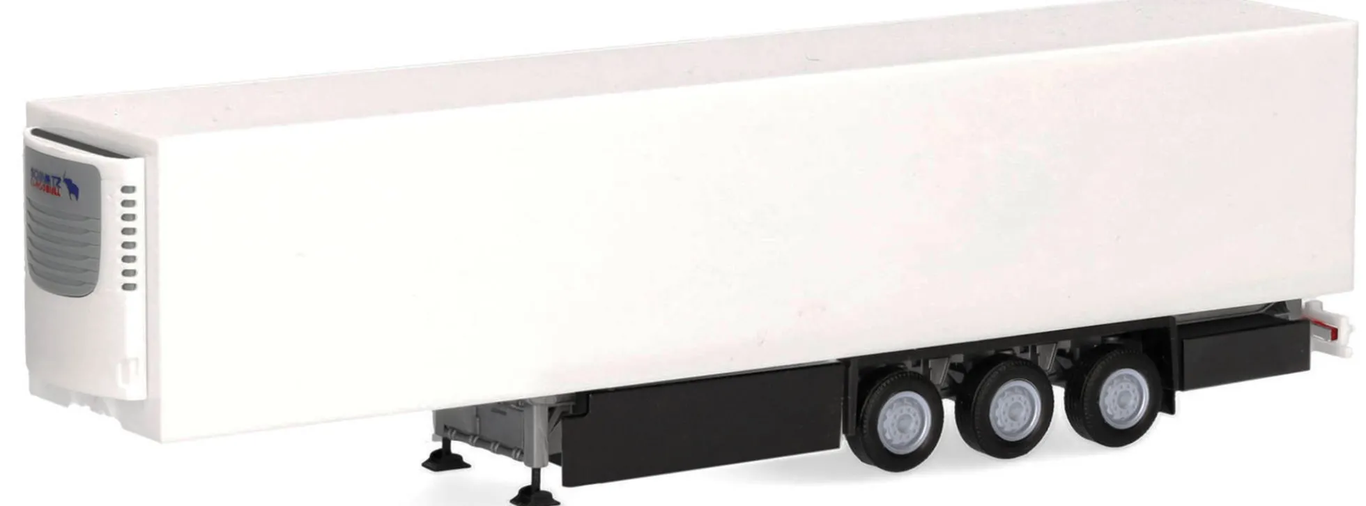 herpa 077088 Schmitz E-Trailer Kühlkofferauflieger 3achisg weiß neutral LKW-Modell 1:87