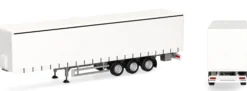 herpa 077125 Schmitz Gardinenplanenauflieger mit innenliegender Veriegelung weiß LKW-Zubehör 1:87