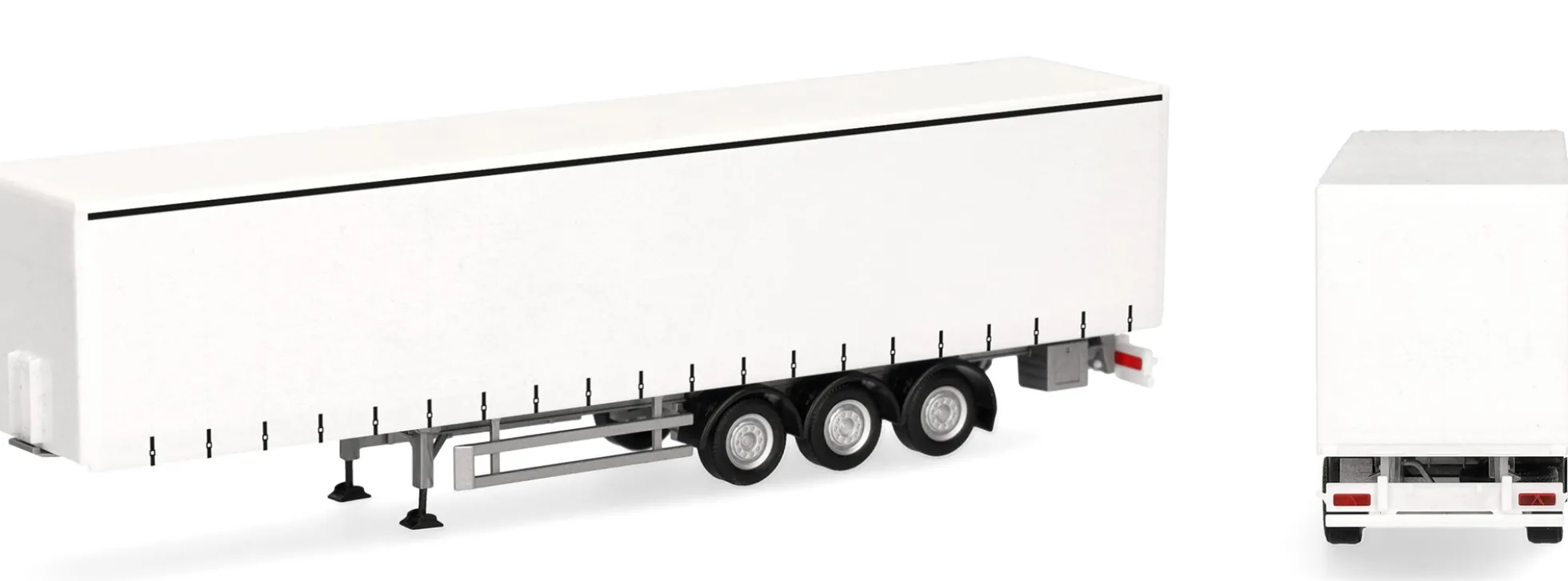 herpa 077125 Schmitz Gardinenplanenauflieger mit innenliegender Veriegelung weiß LKW-Zubehör 1:87