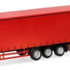 herpa 077132 Schmitz Gardinenplanenauflieger mit innenliegender Verriegelung rot LKW-Zubehör 1:87