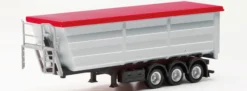 herpa 077057-002 Stahlmulden-Auflieger silber 3achs mit roter Plane Aufliegermodell 1:87