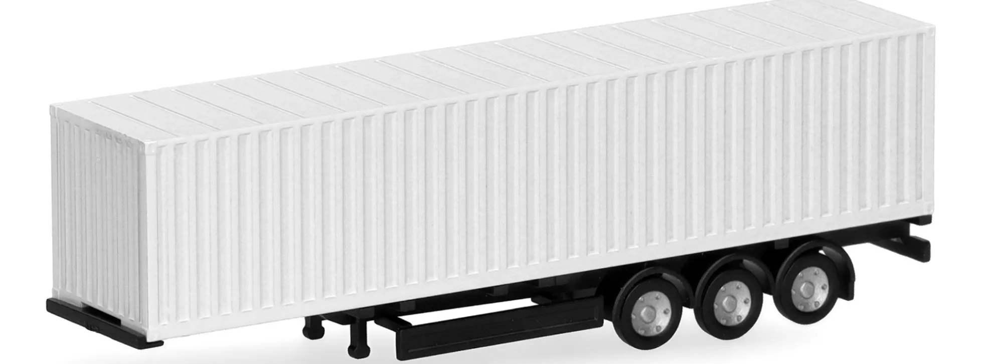 herpa 086158 Teileservice Containerauflieger 40ft 3achsig weiß 2 Stück Bausatz 1:160