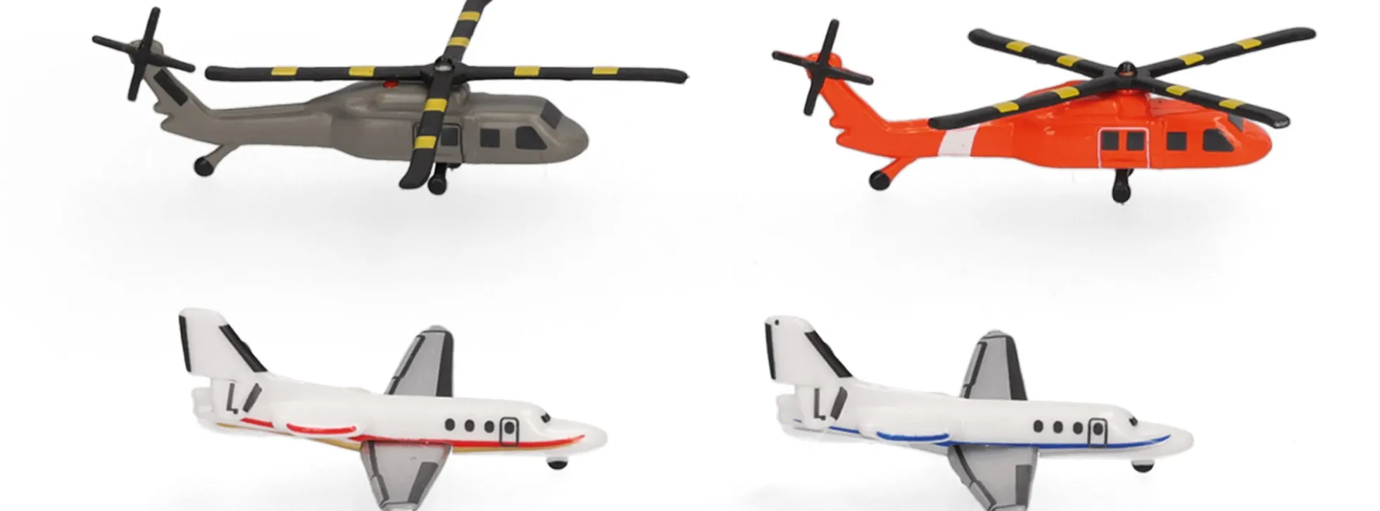 herpa 535939-001 4-tlg. Set Helikopter und Bizjet | Luftfahrtmodelle 1:500