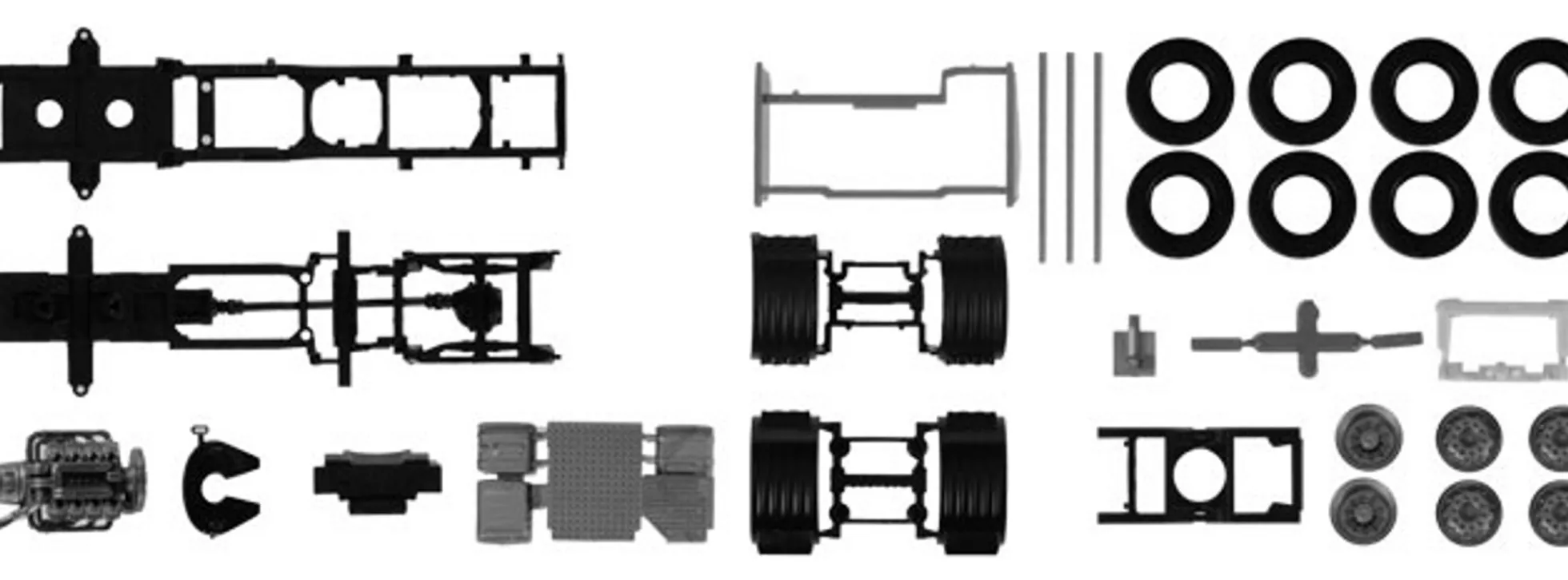 herpa 084796 TS 2x FG Scania CS/CR 6x2 m. Verkleidung | LKW-Bausatz 1:87