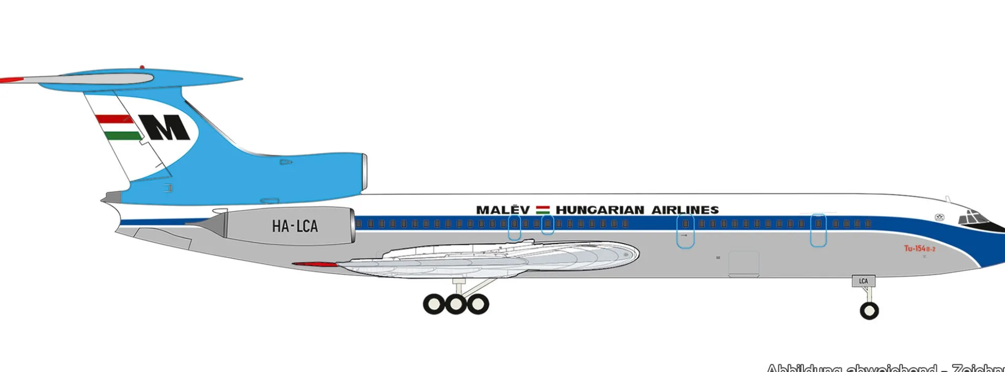 herpa 574044 Tupolev TU-154B2 Malev Hungarian Airlines | WINGS 1:200