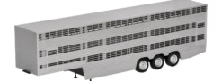 herpa 076333-003 Viehtransporterauflieger 3-achs silber | LKW-Auflieger-Modell 1:87