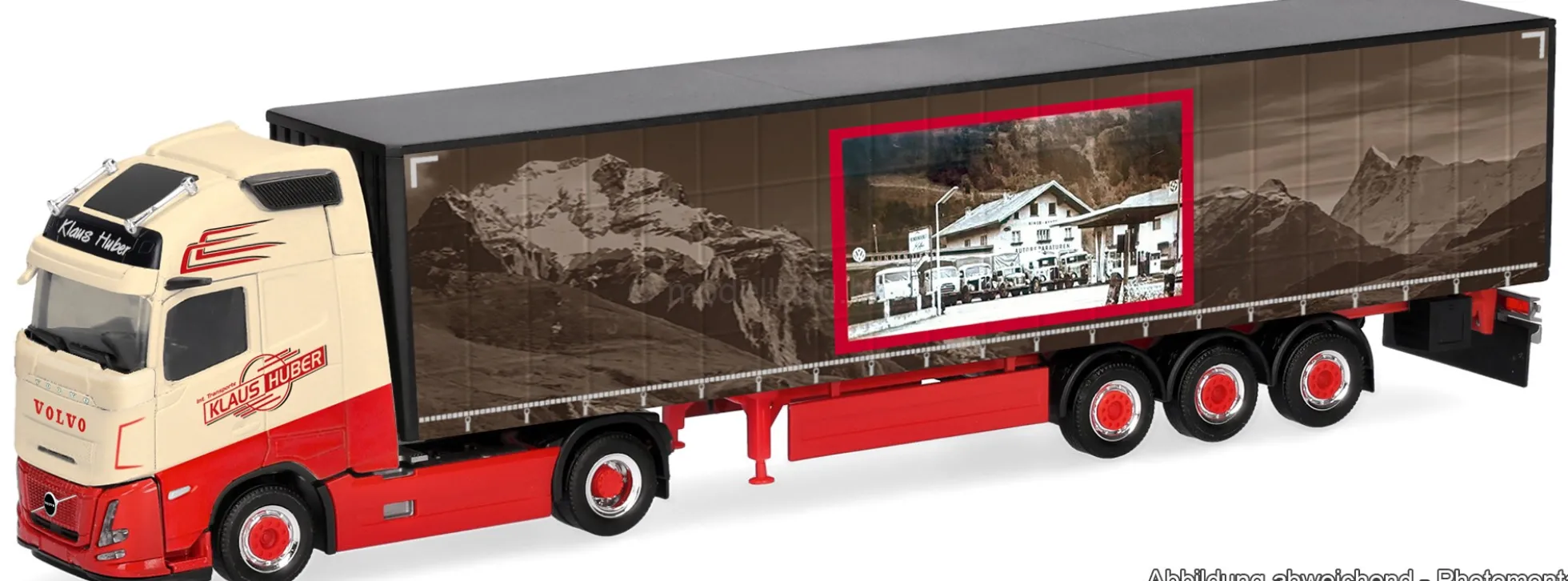 herpa 322348 Volvo FH Aero GL XL Gardinenplanen-Sattelzug - Klaus Huber | LKW-Modell 1:87
