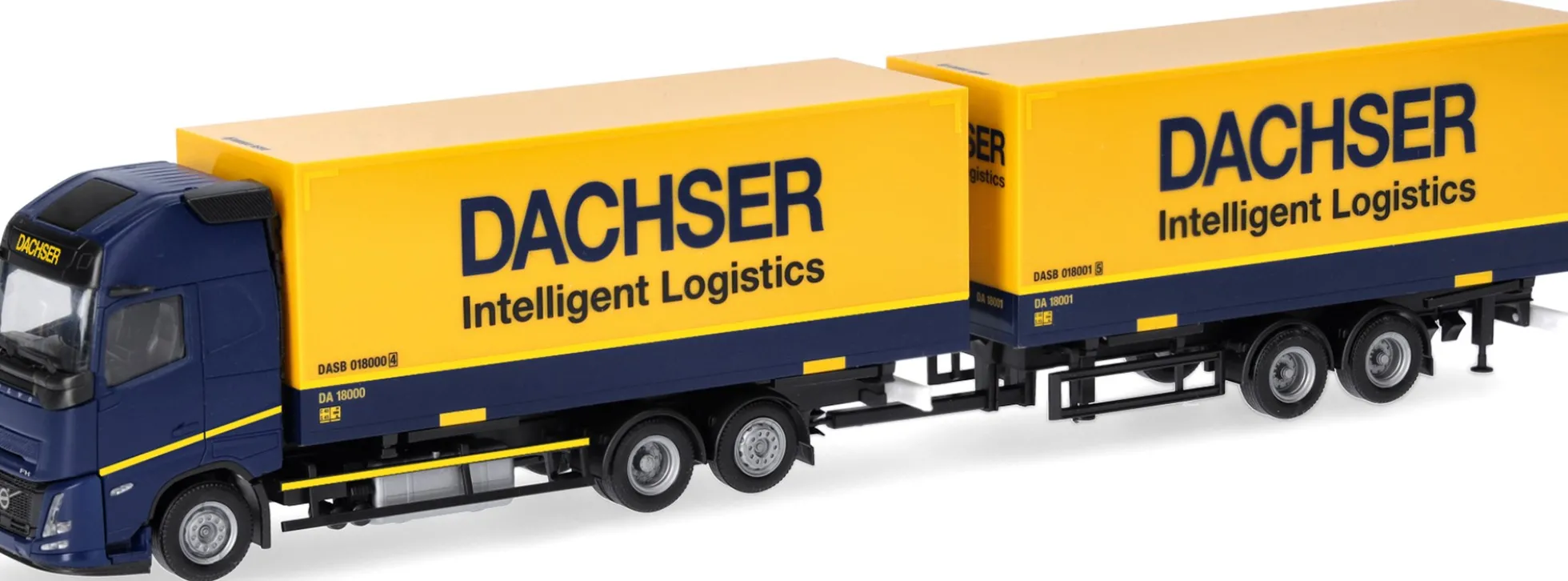 herpa 320733 Volvo FH Aero GL XL Wechselkoffertandemhängerzug Dachser Logistics LKW-Modell 1:87