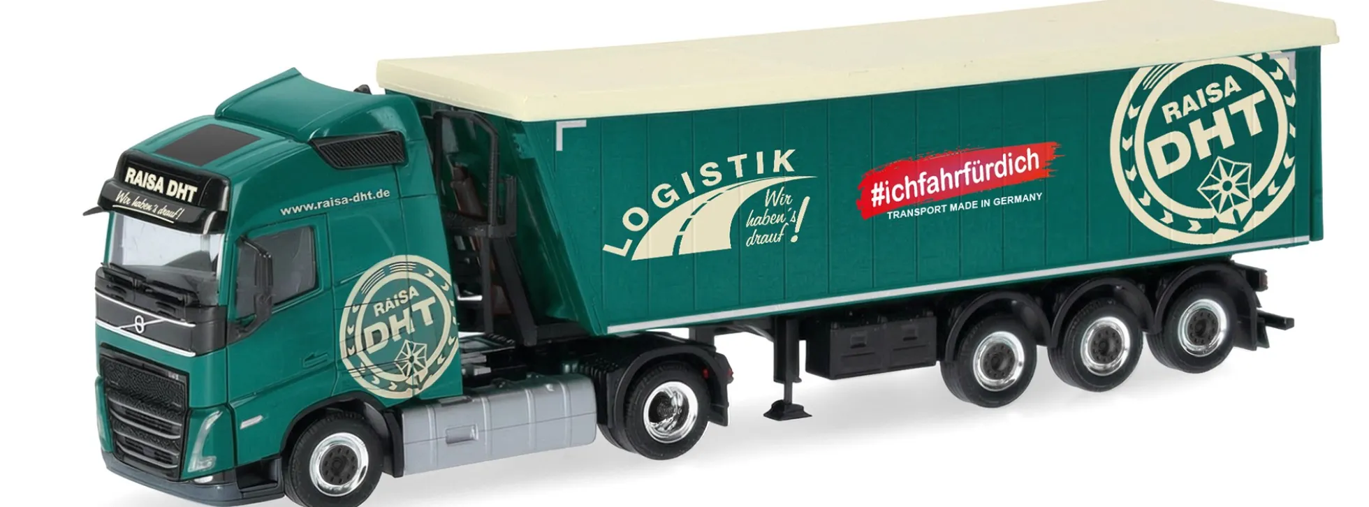herpa 322188 Volvo FH GL 2020 Stöffellinersattelzug RAISA DHT LKW-Modell 1:87