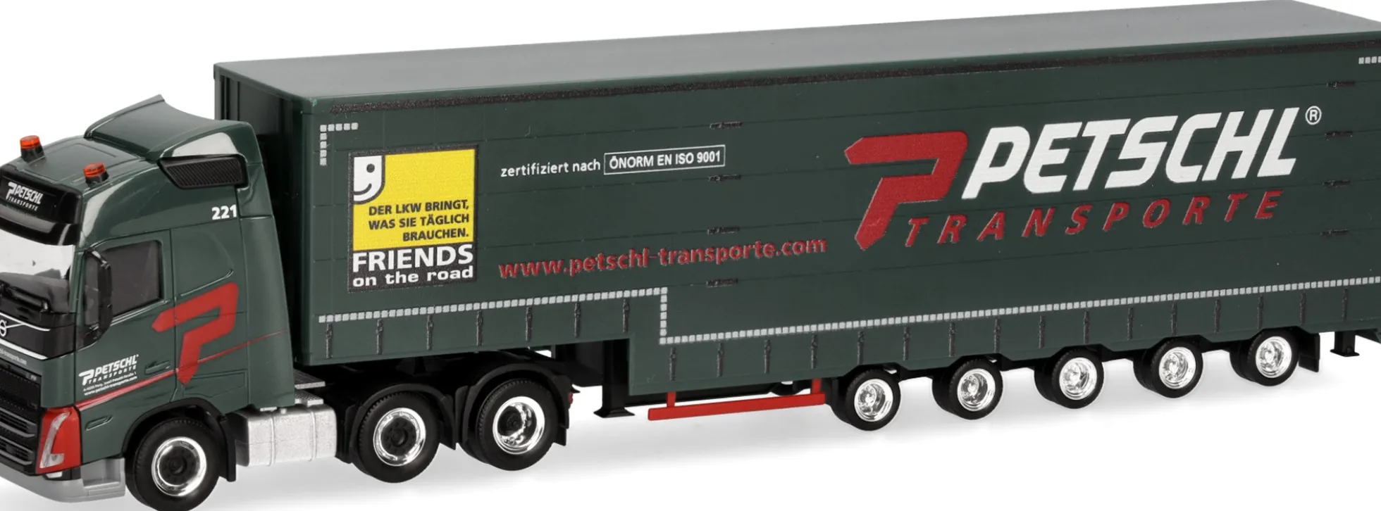 herpa 318914 Volvo FH GL 2020 Volumenplanensattelzug Petschl Transporte LKW-Modell 1:87