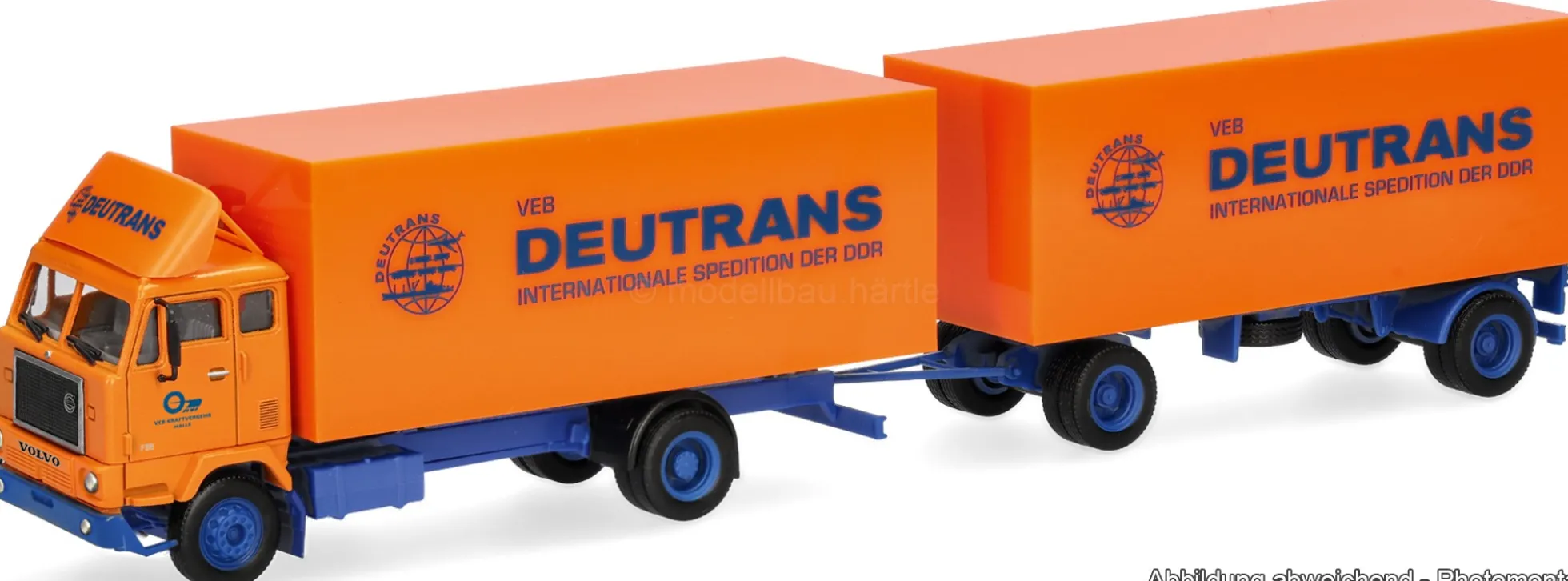 herpa 322492 Volvo F88 Koffer-Hängerzug - Deutrans | LKW-Modell 1:87