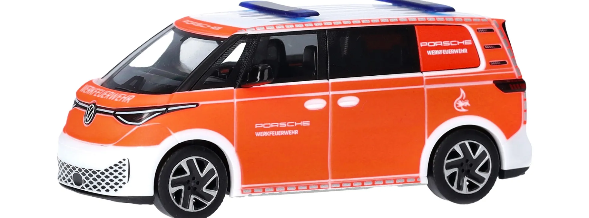 herpa 098342 VW ID Buzz People Werksfeuerwehr Porsche Blaulichtmodell 1:87