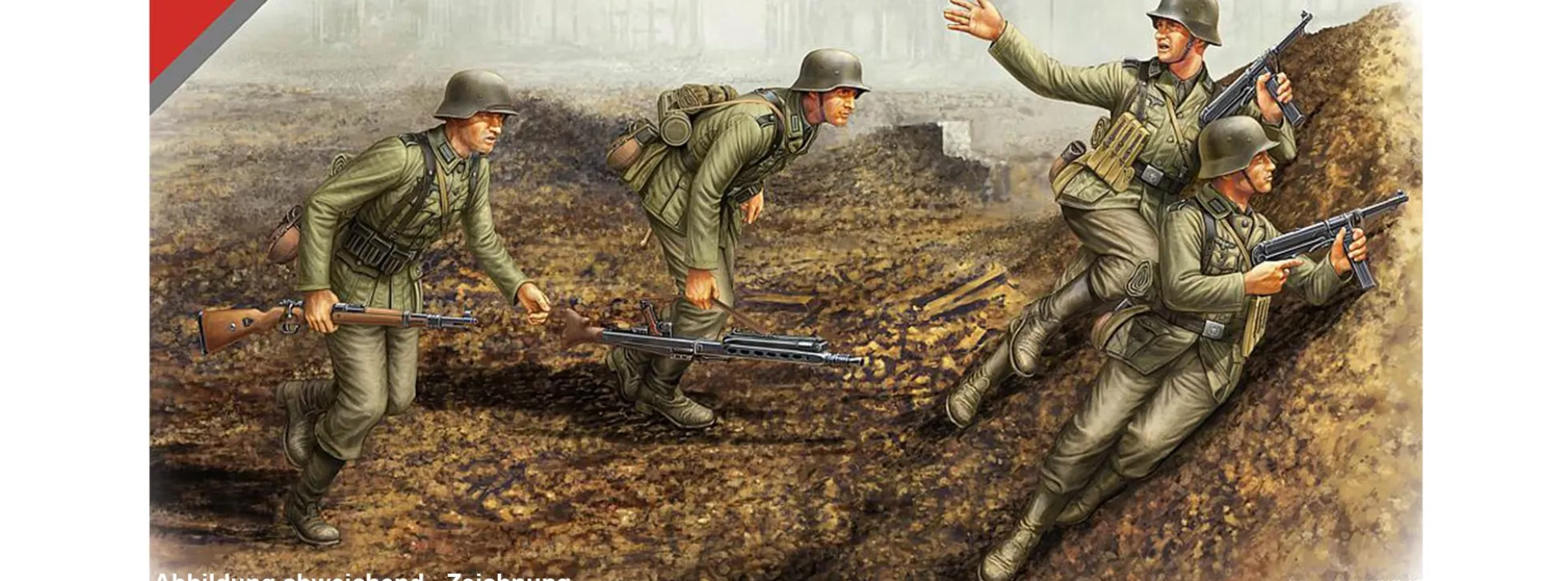 HobbyBoss 84415 6. Deutsche Armee | 4 Stück | Figuren Bausatz 1:35