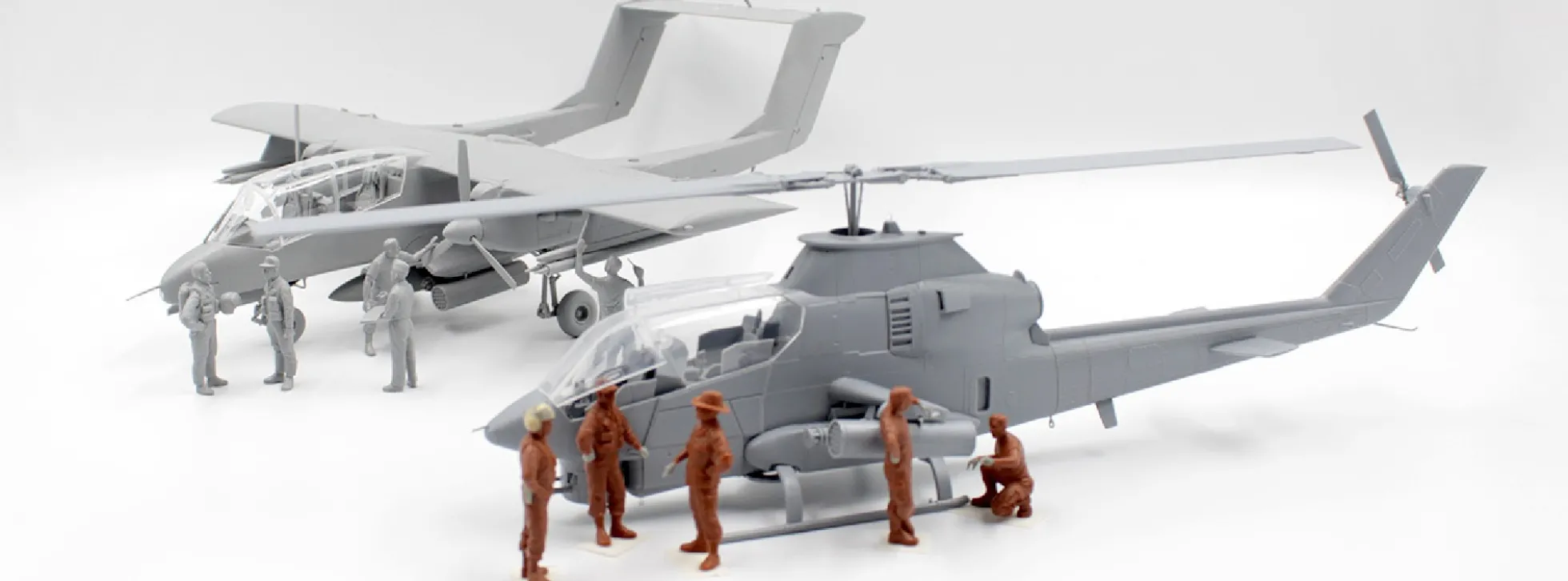 ICM 48303 AH-1G mit Bronco OV-10A | Flugzeug/Hubschrauber Bausatz 1:48