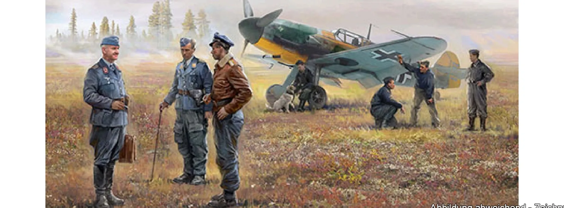 ICM 48805 Bf 109F-4 mit Deutschem Bodenpersonal | Flugzeug Bausatz 1:48