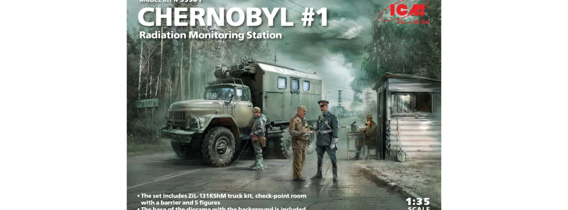 ICM 35901 Chernobyl Nr.1 | ZiL-131KShM + Figuren + Hütte | Bausatz 1:35
