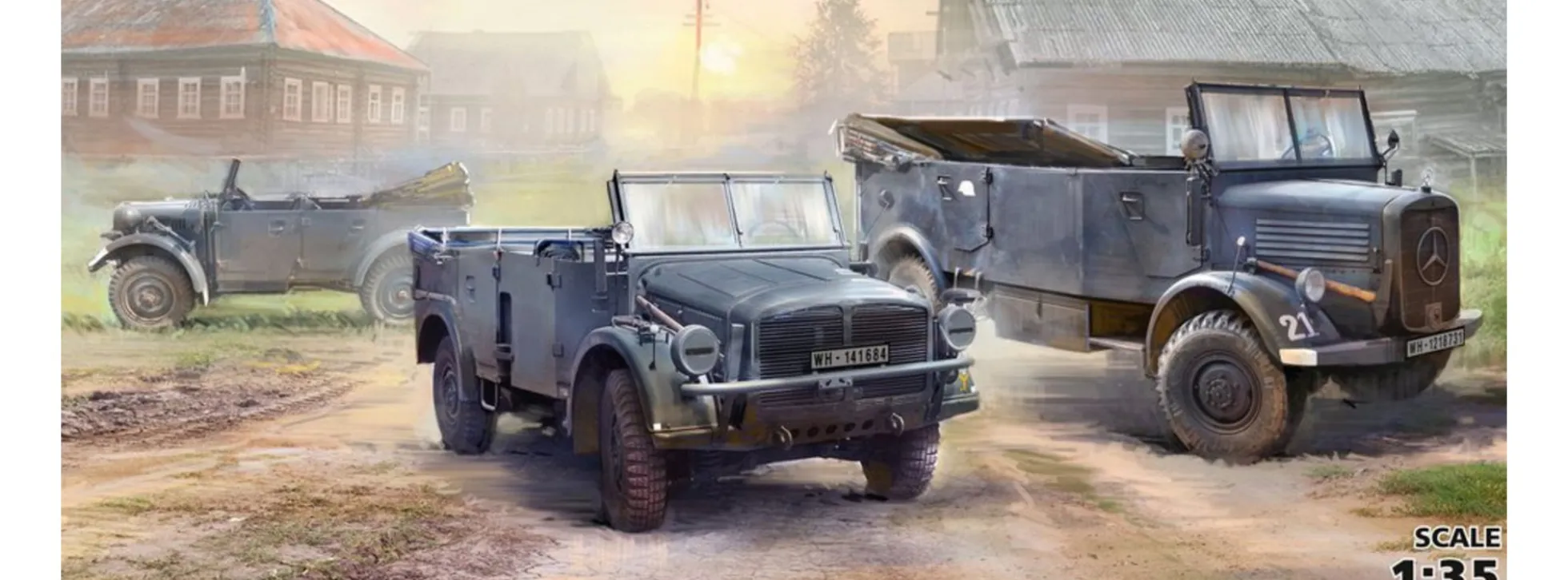 ICM DS3503 Wehrmacht Geländewagen (Kfz1,Horch 108 Typ 40, L1500A) | Militär Bausatz 1:35
