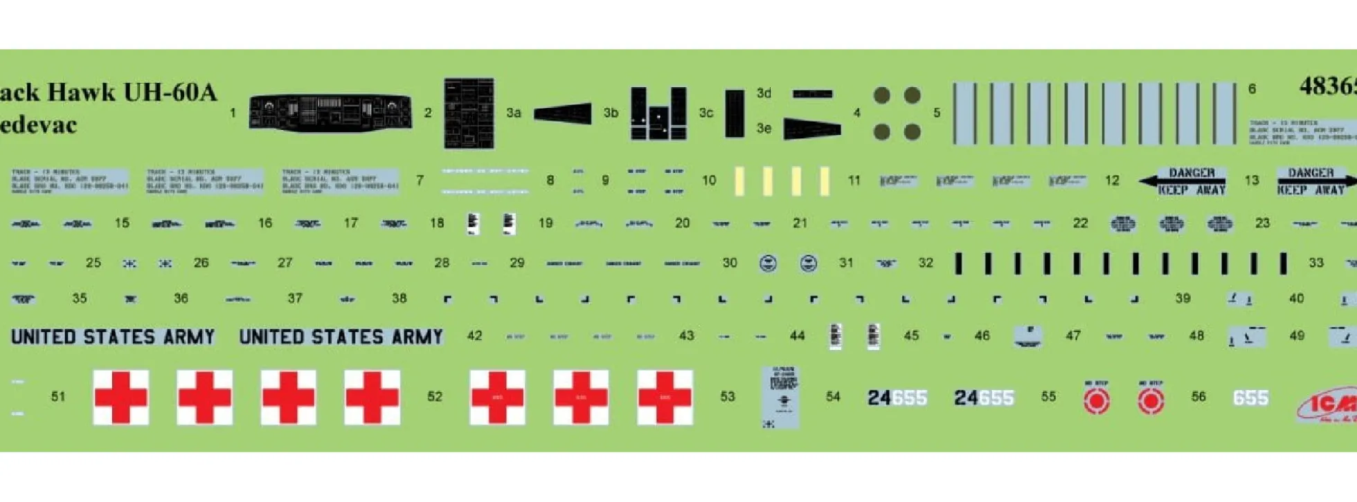 ICM 48365 Sikorsky UH-60A Black Hawk Medevac inkl. Figuren | Hubschrauber Bausatz 1:48