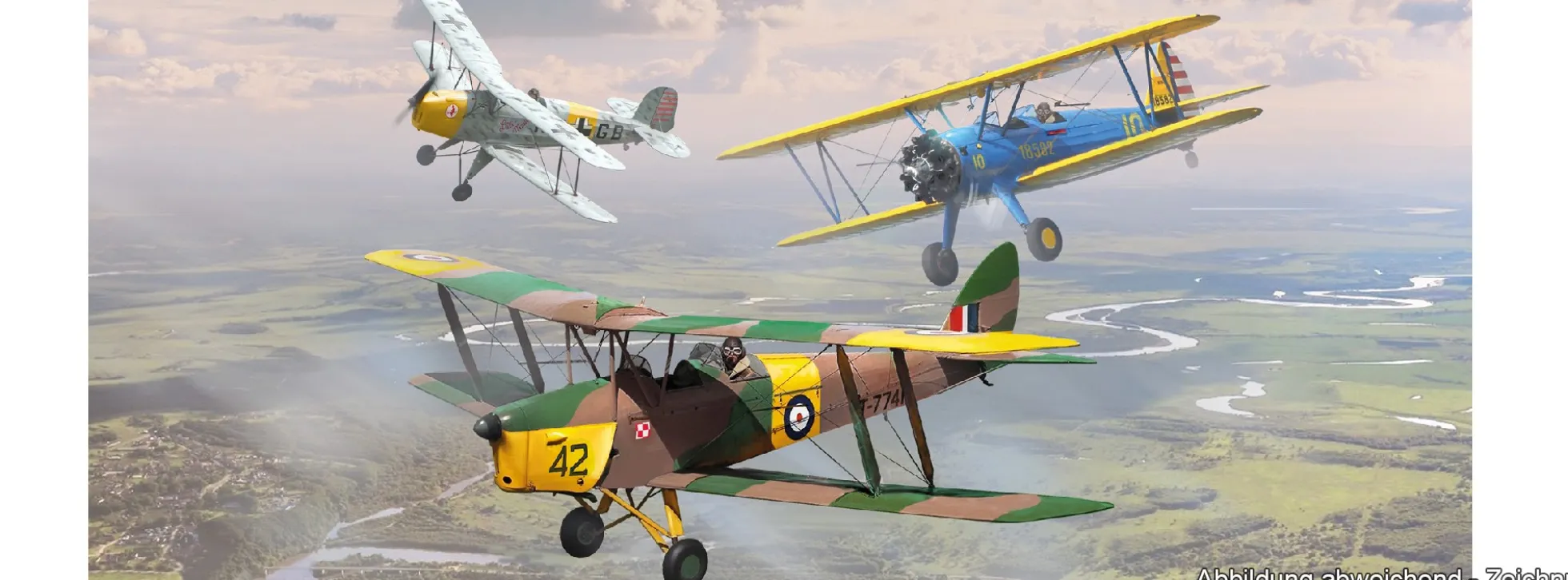 ICM 32039 WWII Trainings Doppeldecker | 3 Stück | Flugzeug Bausätze 1:32