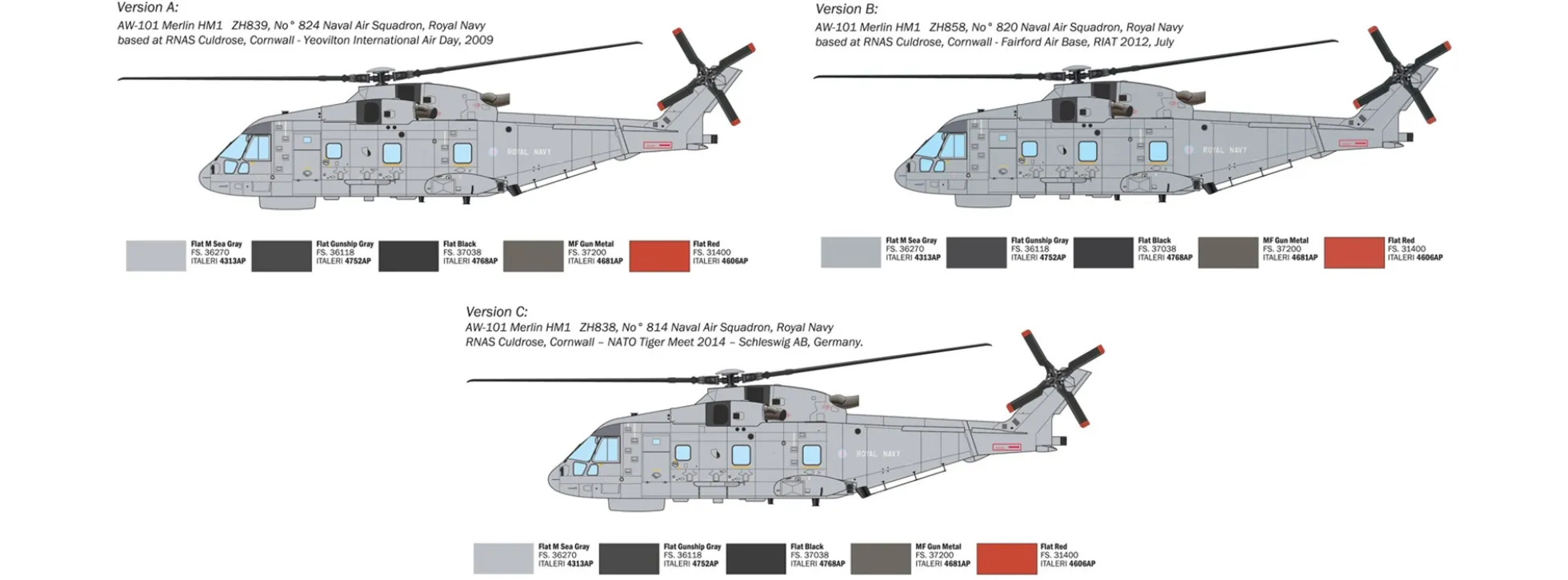 ITALERI 1486 AgustaWestland AW-101 Merlin HM.1 | Hubschrauber Bausatz 1:72