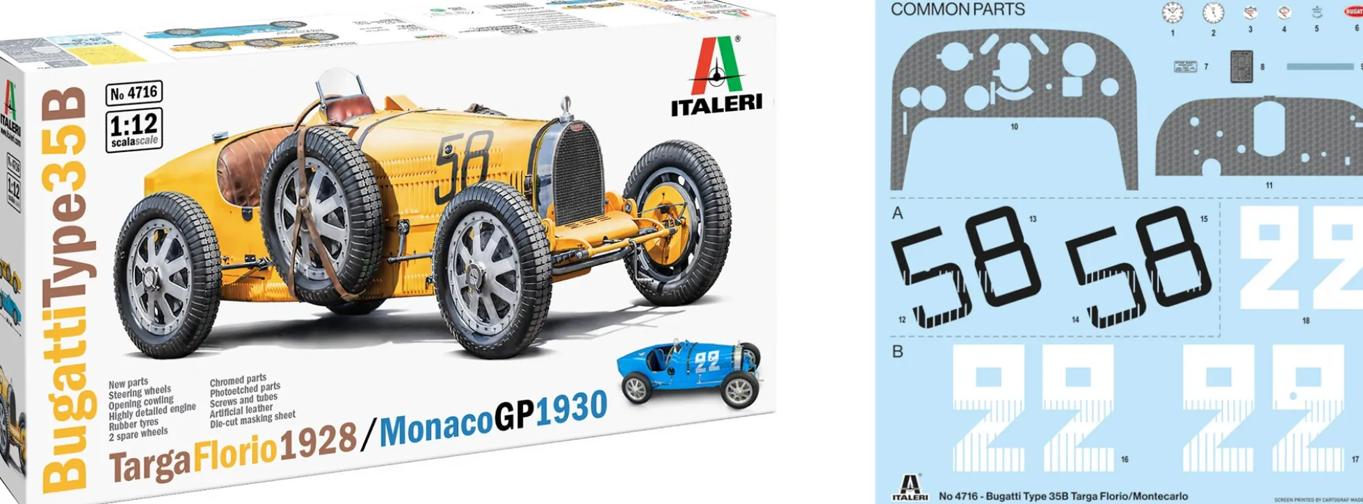 ITALERI 4716 Bugatti 35B T.F1929/Mon.1930 | Auto Bausatz 1:12