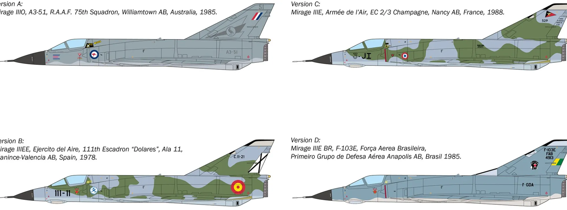 ITALERI 2816 Dassault Mirage III E | Flugzeug Bausatz 1:48