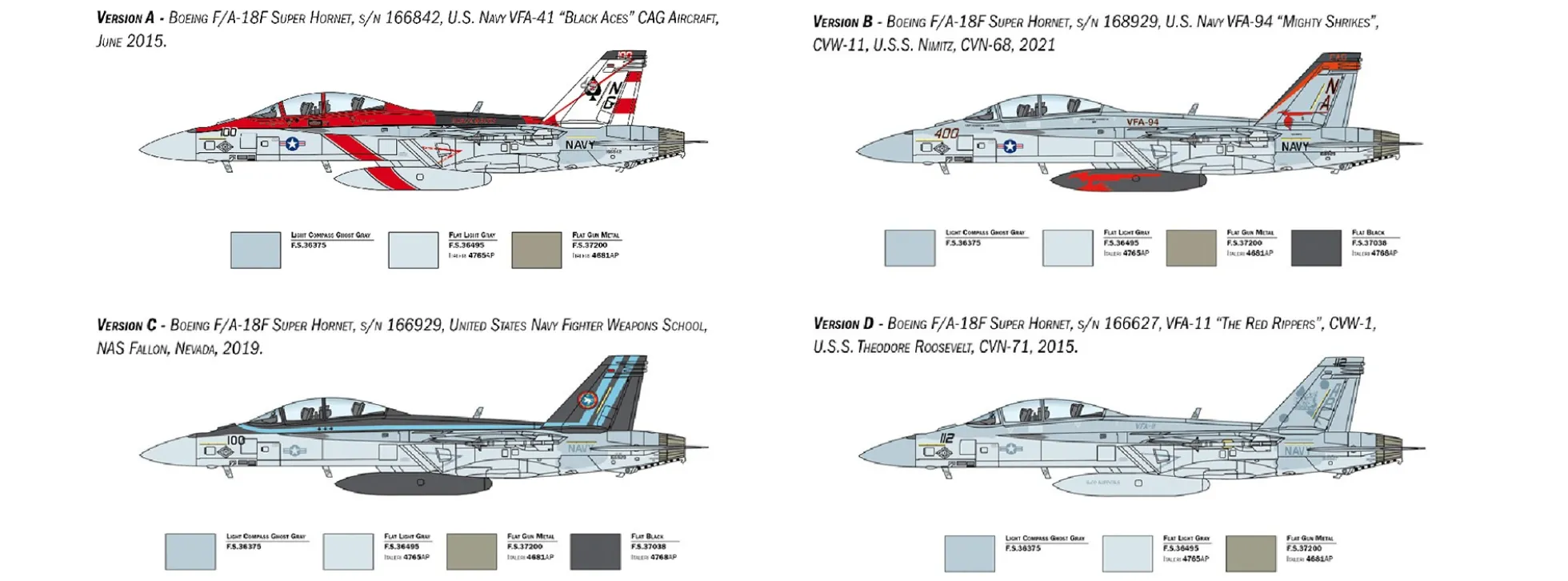 ITALERI 2823 F/A-18F Super Hornet | US Navy Spezial Farben | Flugzeug Bausatz 1:48