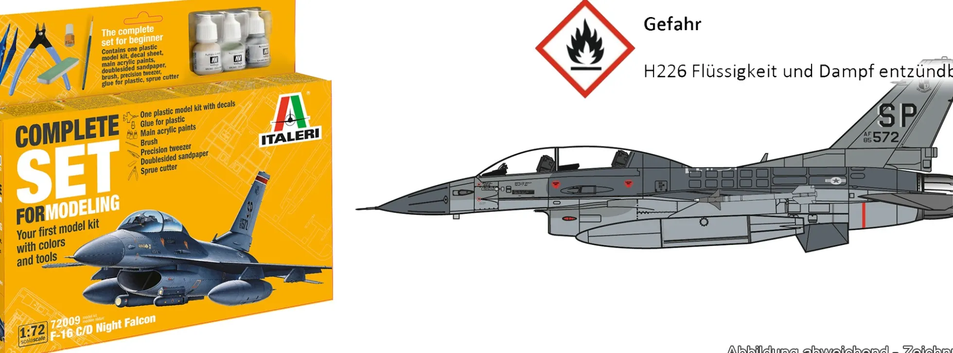 ITALERI 72009 F-16 C/D Night Falcon Model-Set | Flugzeug Bausatz 1:72