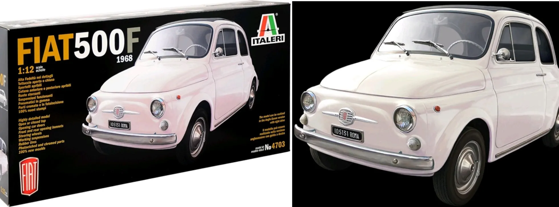 ITALERI 4703 Fiat 500F 1968 Version | Auto Bausatz 1:12