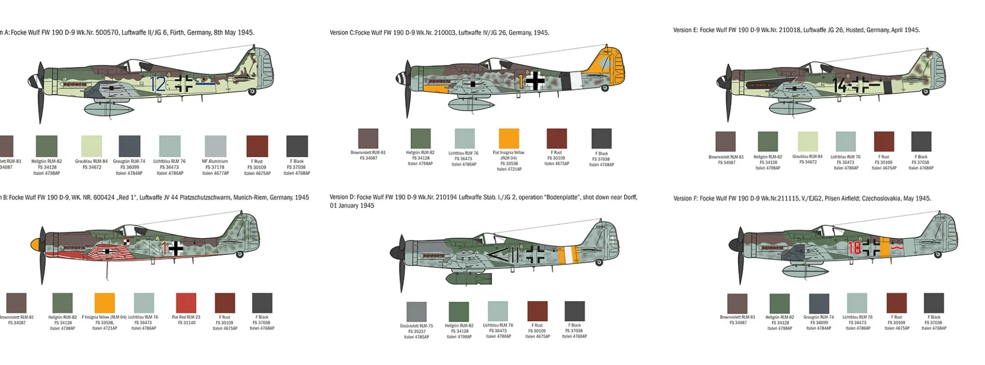ITALERI 1312 Focke-Wulf FW 190 D-9 | Flugzeug Bausatz 1:72